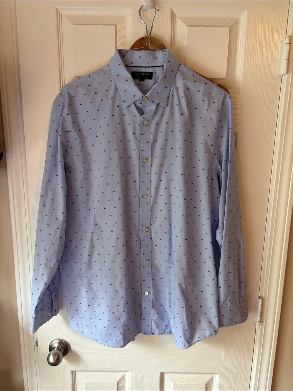 Banana Republic Light Blue Micro-Print Dress Shirt